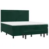 Image de vidaXL Sommier à lattes de lit et matelas Vert foncé 160x200cm Velours