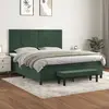 Image de vidaXL Sommier à lattes de lit et matelas Vert foncé 180x200cm Velours
