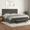 Image de vidaXL Sommier à lattes de lit et matelas Gris foncé 200x200cm Velours