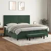 Image de vidaXL Sommier à lattes de lit et matelas Vert foncé 200x200cm Velours