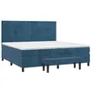 Image de vidaXL Sommier à lattes de lit et matelas Bleu foncé 200x200cm Velours