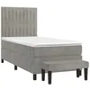 Image de vidaXL Sommier à lattes de lit et matelas Gris clair 90x200 cm Velours