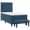 Image de vidaXL Sommier à lattes de lit avec matelas Bleu foncé 90x200 cm