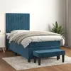 Image de vidaXL Sommier à lattes de lit avec matelas Bleu foncé 90x200 cm