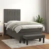 Image de vidaXL Sommier à lattes de lit avec matelas Gris foncé 100x200 cm