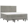Image de vidaXL Sommier à lattes de lit et matelas Gris clair 160x200cm Velours