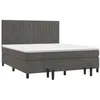 Image de vidaXL Sommier à lattes de lit et matelas Gris foncé 160x200cm Velours
