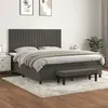 Image de vidaXL Sommier à lattes de lit et matelas Gris foncé 160x200cm Velours