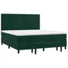 Image de vidaXL Sommier à lattes de lit et matelas Vert foncé 160x200cm Velours