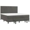 Image de vidaXL Sommier à lattes de lit et matelas Gris foncé 180x200cm Velours