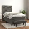 Image de vidaXL Sommier à lattes de lit et matelas Gris foncé 80x200 cm Velours
