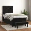 Image de vidaXL Sommier à lattes de lit avec matelas Noir 90x190 cm Velours