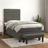 Image de vidaXL Sommier à lattes de lit avec matelas Gris foncé 100x200 cm