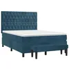 Image de vidaXL Sommier à lattes de lit et matelas Bleu foncé 140x190cm Velours