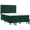 Image de vidaXL Sommier à lattes de lit et matelas Vert foncé 140x200cm Velours