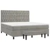Image de vidaXL Sommier à lattes de lit et matelas Gris clair 180x200cm Velours
