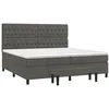 Image de vidaXL Sommier à lattes de lit et matelas Gris foncé 200x200cm Velours