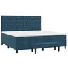Image de vidaXL Sommier à lattes de lit et matelas Bleu foncé 200x200cm Velours