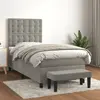 Image de vidaXL Sommier à lattes de lit et matelas Gris clair 80x200 cm Velours