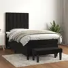 Image de vidaXL Sommier à lattes de lit avec matelas Noir 90x190 cm Velours