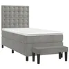 Image de vidaXL Sommier à lattes de lit et matelas Gris clair 100x200cm Velours