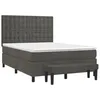 Image de vidaXL Sommier à lattes de lit et matelas Gris foncé 140x190cm Velours