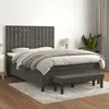 Image de vidaXL Sommier à lattes de lit et matelas Gris foncé 140x190cm Velours