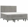 Image de vidaXL Sommier à lattes de lit et matelas Gris clair 160x200cm Velours