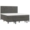 Image de vidaXL Sommier à lattes de lit et matelas Gris foncé 160x200cm Velours