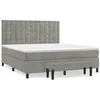 Image de vidaXL Sommier à lattes de lit et matelas Gris clair 180x200cm Velours