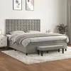Image de vidaXL Sommier à lattes de lit et matelas Gris clair 180x200cm Velours