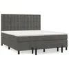 Image de vidaXL Sommier à lattes de lit et matelas Gris foncé 180x200cm Velours