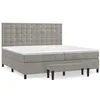 Image de vidaXL Sommier à lattes de lit et matelas Gris clair 200x200cm Velours