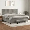 Image de vidaXL Sommier à lattes de lit et matelas Gris clair 200x200cm Velours