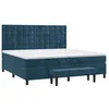 Image de vidaXL Sommier à lattes de lit et matelas Bleu foncé 200x200cm Velours