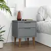 Image de vidaXL Table de chevet MOLDE Gris 40x35x48 cm Bois de pin massif