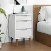 Image de vidaXL Table de chevet MOLDE Blanc 40x35x65 cm Bois de pin massif