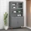 Image de vidaXL Dessus de buffet MOLDE Gris 90x35x100 cm Bois massif de pin