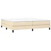 Image de vidaXL Sommier à lattes de lit avec matelas Crème 200x200 cm Tissu