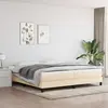 Image de vidaXL Sommier à lattes de lit avec matelas Crème 200x200 cm Tissu