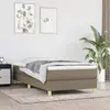 Image de vidaXL Sommier à lattes de lit avec matelas Taupe 80x200 cm Tissu