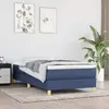Image de vidaXL Sommier à lattes de lit avec matelas Bleu 80x200 cm Tissu