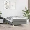 Image de vidaXL Sommier à lattes de lit avec matelas Gris foncé 90x200 cm Tissu