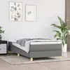 Image de vidaXL Sommier à lattes de lit avec matelas Gris foncé 100x200cm Tissu