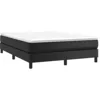Image de vidaXL Sommier à lattes de lit avec matelas Noir 140x190 cm Similicuir
