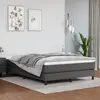 Image de vidaXL Sommier à lattes de lit avec matelas Gris 140x200 cm Similicuir