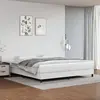 Image de vidaXL Sommier à lattes de lit avec matelas Blanc 200x200cm Similicuir