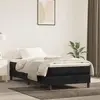 Image de vidaXL Sommier à lattes de lit avec matelas Noir 100x200 cm Velours