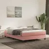 Image de vidaXL Sommier à lattes de lit avec matelas Rose 140x190 cm Velours