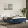 Image de vidaXL Sommier à lattes de lit et matelas Bleu foncé 140x200cm Velours